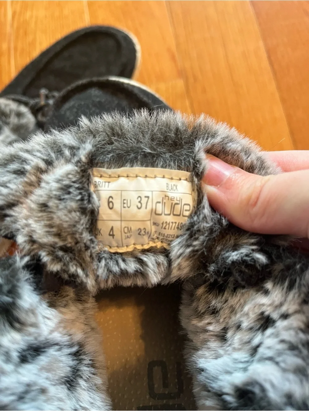 Hey Dude Women’s Britt Faux Fur Lined Slip-Ons in Black - Size 6